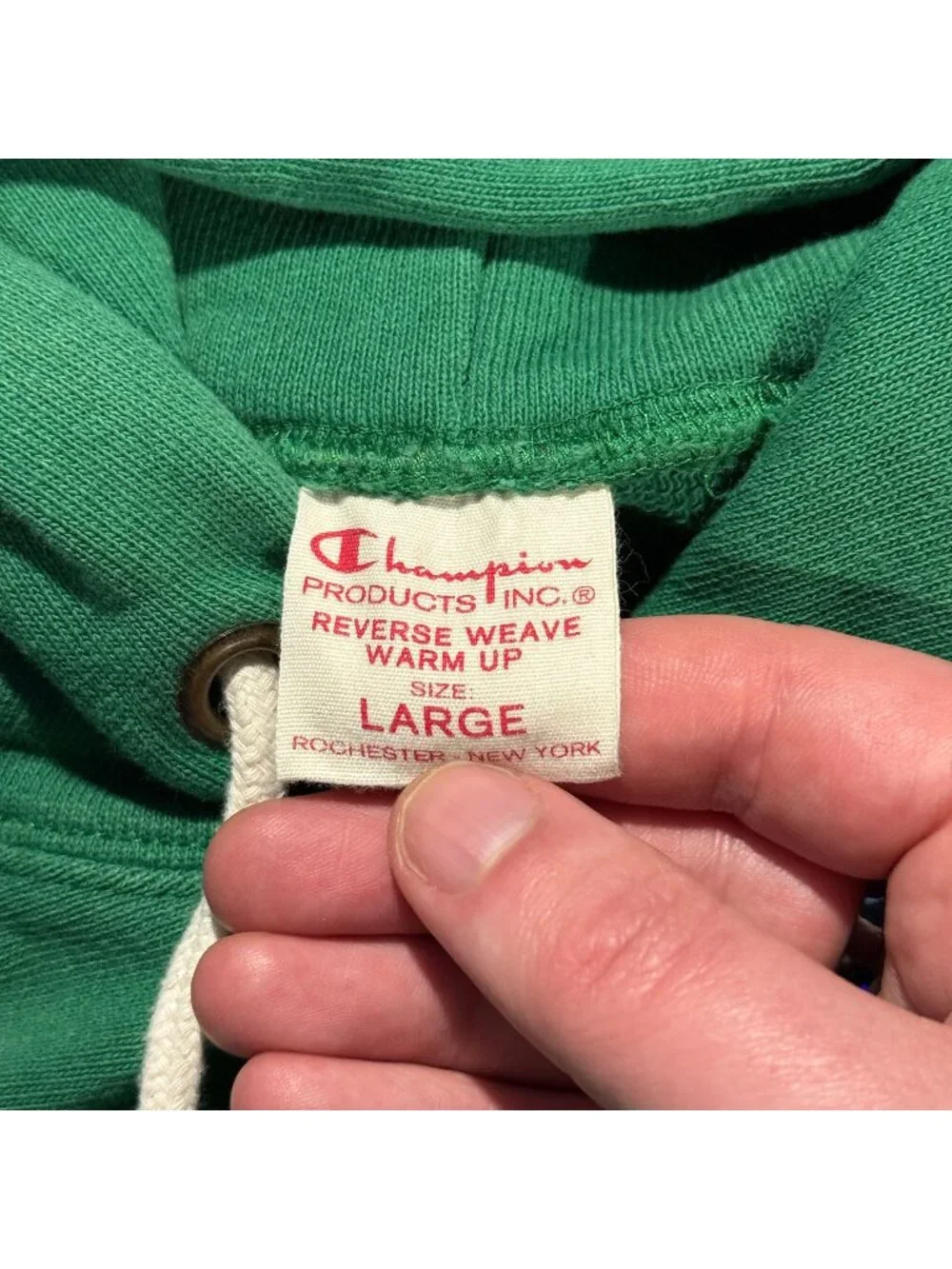 *Vintage Champion Women's Reverse Weave Hoodie - Green - Picture 4 of 6